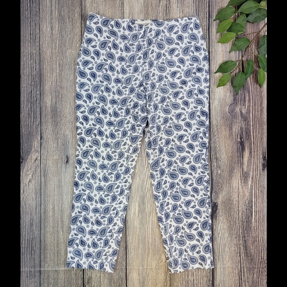Doncaster Paisley Print Pull On Front Zip Pants